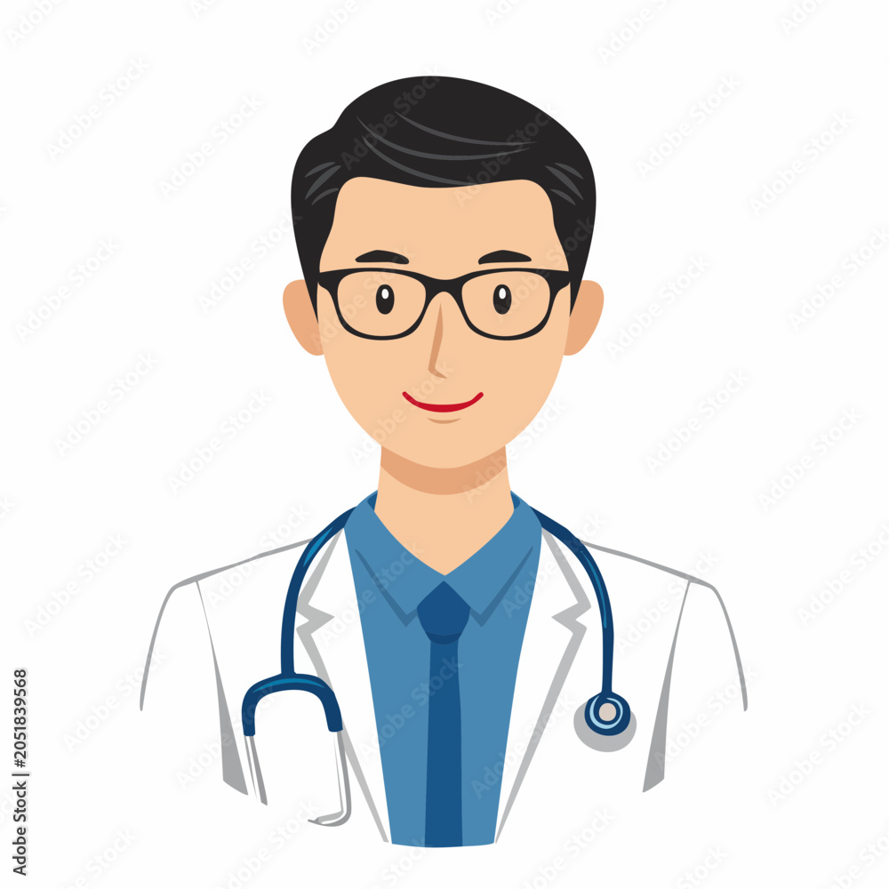 Fototapeta premium Doctor wearing glasses and stethoscope