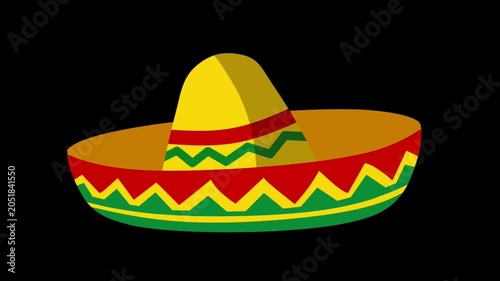 2D Animated Sombrero with Colorful Mexican Pattern for Cinco de Mayo Celebration