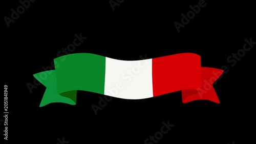2D Animated Italian Flag Ribbon with Waving Motion for Cultural Event
