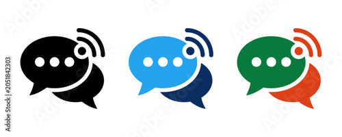 Chat Communication Icons Set, Messaging, chat, message, communication, Online Support and Social Media Vector Collection