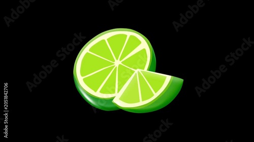2D Animated Lime Slices with Fresh Citrus Detail for Mexican Food Theme