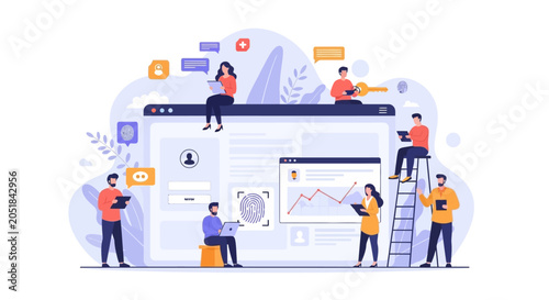 Professional team working together on web development and digital project management.