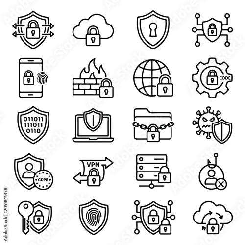 фотографія Digital Sovereignty Concept Icons Cybersecurity Data Control Autonomy