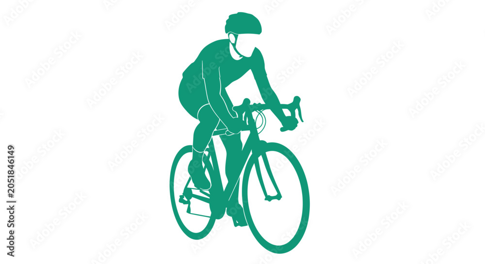 Fototapeta premium Man riding a bicycle fast outside.