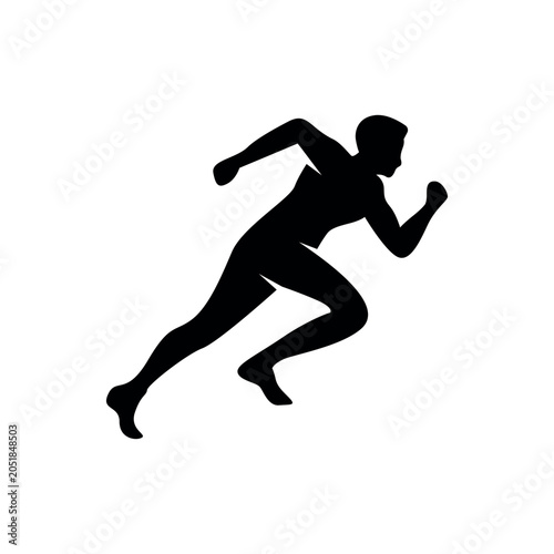 Running Marathon Logo Icon Design Illustration, Runner Athlete Silhouette