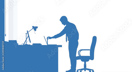 Tableau sur toile Man working at office desk.