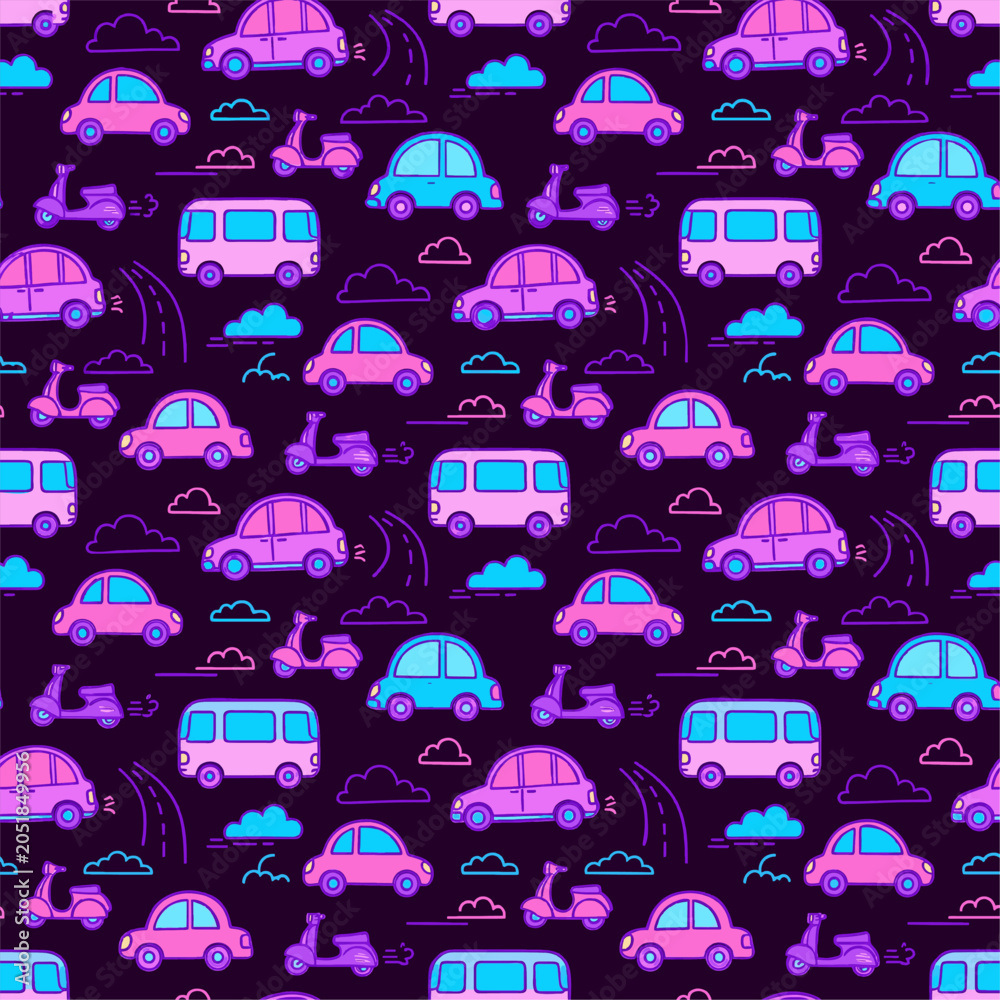 Obraz premium Retro Vehicle Traffic Pattern