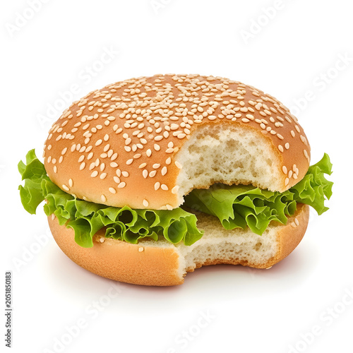 Veggie burger with fresh lettuce and sesame seed bun