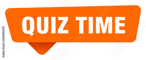 quiz time sticker. quiz time orange sign isolated on transpatent background