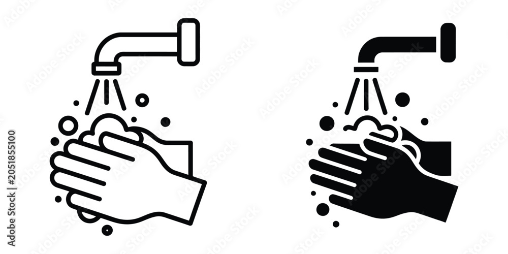 Εκτύπωση καμβά Handwashing icon collection in multiple styles for healthcare, cleanliness, hygi