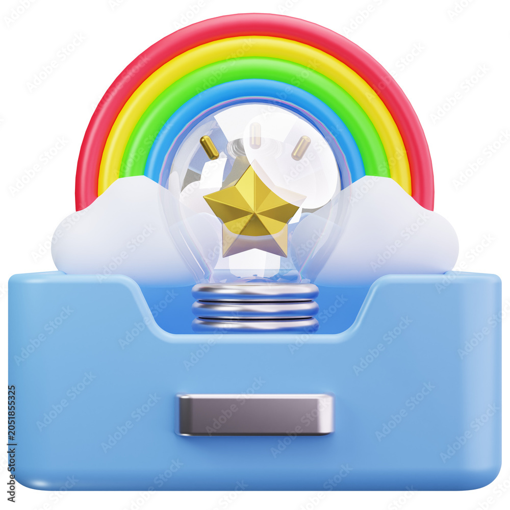 Fototapeta premium Rainbow Idea Box 3D Illustrations