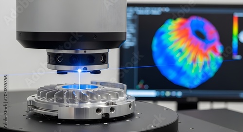 Precision scanning of metal part with laser and 3d surface analysis