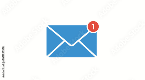 Tableau sur toile Email notification icon with alert.