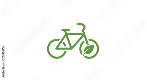 Bild auf Leinwand Green bicycle with leaf design.