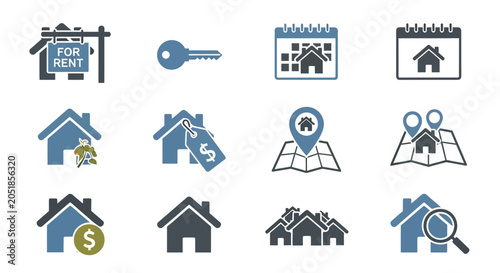 House Property Real Estate Icons Set.