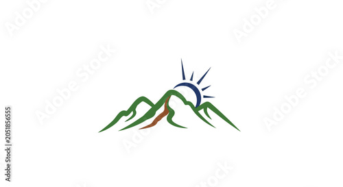 Fotografía Mountain range with sun logo symbol.
