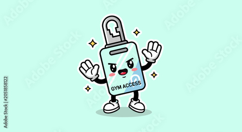 Cartoon Security Usb Drive Character Protecting Data.