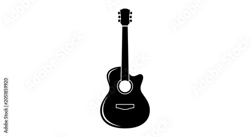 Foto Acoustic Guitar Silhouette Icon, Musical Instrument Vector Art