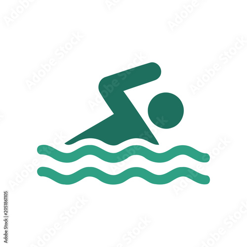 Swimming icon illustration graphic design for various uses on a white background