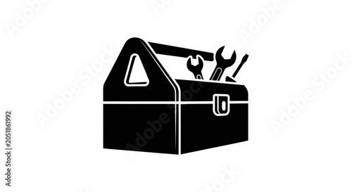Black Silhouette Toolbox with Tools