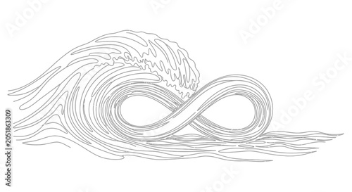 Photos Infinity Wave Symbol, Endless Ocean Motion, Abstract Nature Symbol