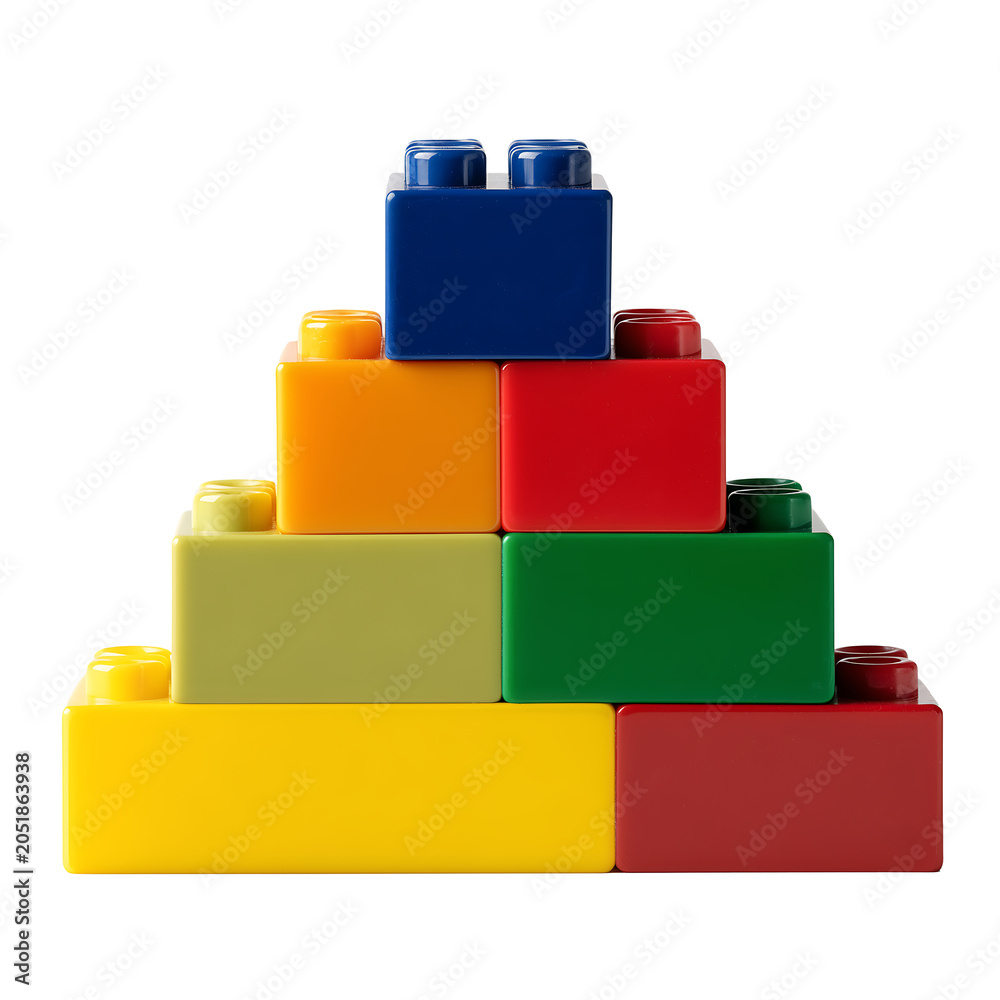 Naklejka premium Colorful LEGO Blocks Arrangement in an Indoor Environment