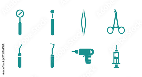 Fotografía Medical dental surgical instruments tools.