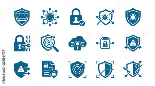 Fotografia Security icons for protection and safety.