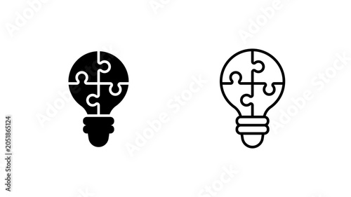 Fotografía Light Bulb Puzzle Piece Idea Glyph Outline Icon Creative