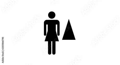 Tableau sur toile Female toilet sign symbol icon.