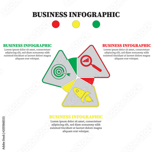 Flat business presentation vector slide template with diagram chart