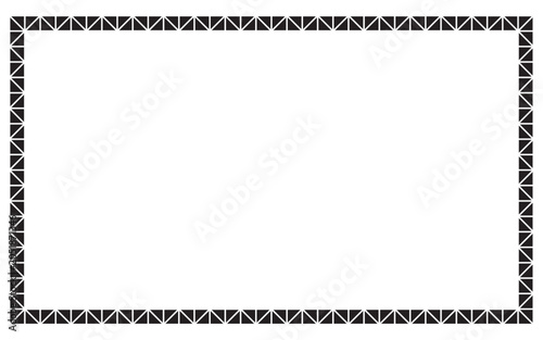 Canvas Print Modern decorative border frame featuring a repeating geometric triangle motif in a balanced symmetrical composition