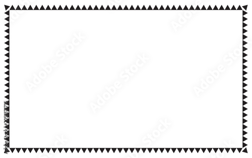 Minimal decorative border frame featuring geometric triangle pattern with clean symmetrical composition. Ideal for certificate, invitation, flyer, poster, document, presentation, creative design, etc.