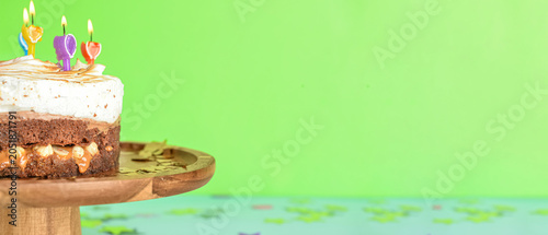 Wooden stand with tasty bir...