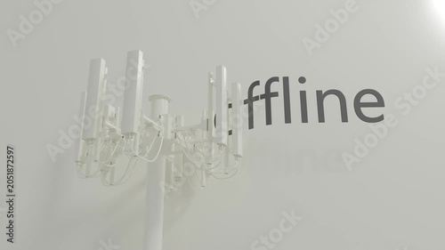 Cell Tower Antenna Offline With Faded White Background