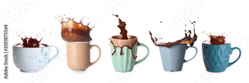 Hot chocolate drink splashe...