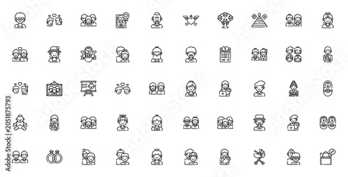 Cuadro en lienzo Parents icon set