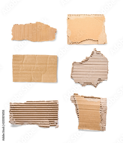 Of torn cardboard pieces an...