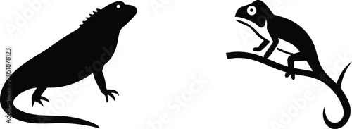 Konstfotografi Common Iguana icon, tropical reptile wildlife vector illustration design