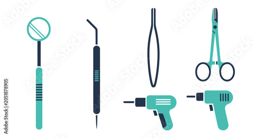 Fotografia Dental and power tools set.