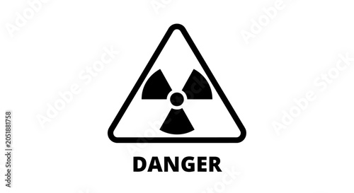 Quadro su tela Radiation Hazard Symbol with Danger Text