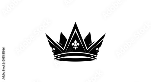 Schilderij op canvas Royal Crown Icon Silhouette - Symbol of Royalty, Power, and Luxury