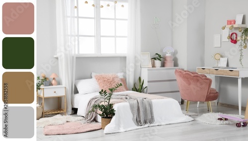 Modern teenager bedroom int...