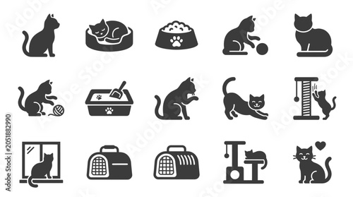Photos Black cat icons and symbols.