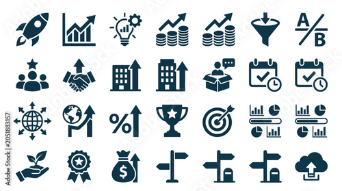 Business icons and symbols collection.