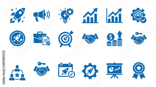 Business icons for marketing strategy.