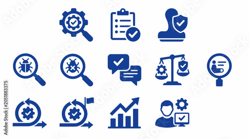 Business icons for workflow and management.