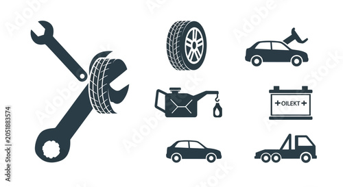 Car maintenance and repair tools.