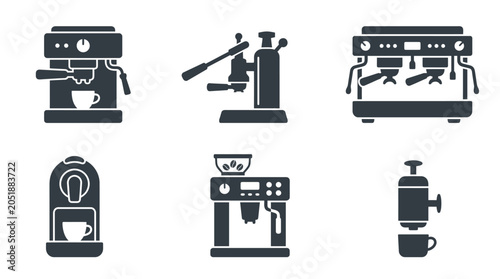 Coffee makers and espresso machines.