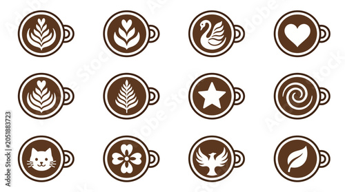 Coffee Cups with Various Designs.